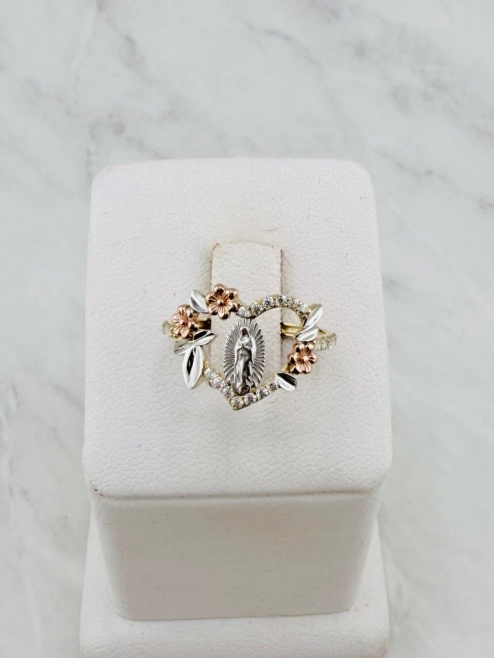 10K Solid Gold Ring  Virgen de Guadalupe - Anillo Virgin Mary